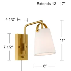 Possini Euro Design Possini Euro Erica 11" High Antique Brass Plug-In Wall Sconce 12 Possini Euro Design Possini Euro Erica 11" High Antique Brass Plug-In Wall Sconce -Possini Euro Design GUEST e9cda4bc a057 4def bae3 aceaae53904b