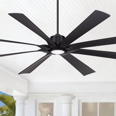 80" Possini Euro Design Defender Modern Indoor Outdoor Ceiling Fan With Dimmable LED Light Remote Control Matte Black Damp Rated For Patio Exterior 3 80" Possini Euro Design Defender Modern Indoor Outdoor Ceiling Fan With Dimmable LED Light Remote Control Matte Black Damp Rated For Patio Exterior
