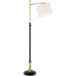 Possini Euro Design Burbank Modern 64" Tall Standing Floor Lamps Set Of 2 Lights Task Downbridge Black Gold Metal Brass Finish Living Room Bedroom -Possini Euro Design GUEST ea60e049 180e 452a ba46 5b0f14f9fec3