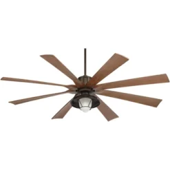 70" Possini Euro Design Defender Industrial Indoor Outdoor Ceiling Fan With LED Light Remote Oil Rubbed Bronze Koa Damp Rated For Patio Exterior House -Possini Euro Design GUEST eaa30970 ded5 4ffc bfd0 8a0aa9cd0021