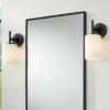 Possini Euro Design Nanni 12" High Modern Wall Sconce Light Lamp Fixture Mount Set Of 2 Bathroom Bedroom Hardwired Matte Black Milk Glass Shade -Possini Euro Design GUEST ec2c826b f7ba 4a2d a755 c7d3d6131414