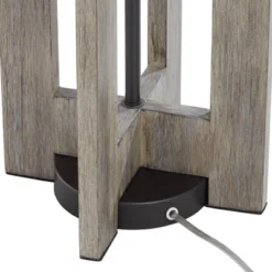 Possini Euro Design Arrista Modern 63" Tall Standing Floor Lamp Cylinder Foot Switch Wood Gray Wash Finish Living Room Bedroom House Reading Office -Possini Euro Design GUEST ec7c43a7 a0fe 444c a7f4 662be2f3a2fb