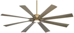 70" Possini Euro Design Defender Modern Indoor Outdoor Ceiling Fan With Dimmable LED Light Remote Control Soft Brass Oak Damp Rated For Patio Exterior -Possini Euro Design GUEST ecc668b7 87dd 488d 9a9b a6f0399ab77a