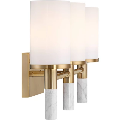Possini Euro Design Lucius 21 3/4" High Modern 3 Light Bathroom Vanity Wall Lamp Light Fixture Mount Over The Sink Mirror Hardwired Soft Gold 10 Possini Euro Design Lucius 21 3/4" High Modern 3 Light Bathroom Vanity Wall Lamp Light Fixture Mount Over The Sink Mirror Hardwired Soft Gold - Image 8
