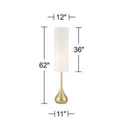 Possini Euro Design Moderne Mid Century Modern 62" Tall Standing Floor Lamp Droplet Foot Switch Metal Soft Gold Finish Living Room Bedroom House -Possini Euro Design GUEST eda57974 f8b7 4011 bcb7 193902333344