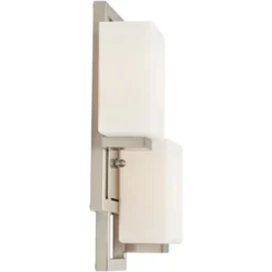 Possini Euro Design Modern Wall Light Sconce Brushed Nickel Hardwired 15 1/2" 2-Light Fixture Square Opal Glass Bedroom Bathroom 14 Possini Euro Design Modern Wall Light Sconce Brushed Nickel Hardwired 15 1/2" 2-Light Fixture Square Opal Glass Bedroom Bathroom -Possini Euro Design GUEST edb39b39 dc30 4488 87c5 1d5be64f5221