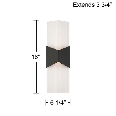 Possini Euro Design Possini Euro Tux 18"H Black And White LED Outdoor Wall Light Set Of 2 5 Possini Euro Design Possini Euro Tux 18"H Black And White LED Outdoor Wall Light Set Of 2 - Image 3