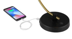 Possini Euro Design Modern Mid Century Desk Lamp 28 1/2" Tall Warm Gold Black With Dual USB Charging Ports For Bedroom Living Room Office Reading Home -Possini Euro Design GUEST ee822b21 e909 4710 a79e 6b9be7bfdb3e