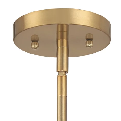 Possini Euro Design Satiny Gold Pendant Chandelier 27 1/4" Wide Modern Clear Glass Shades 5-Light Fixture For Dining Room House 4 Possini Euro Design Satiny Gold Pendant Chandelier 27 1/4" Wide Modern Clear Glass Shades 5-Light Fixture For Dining Room House - Image 2