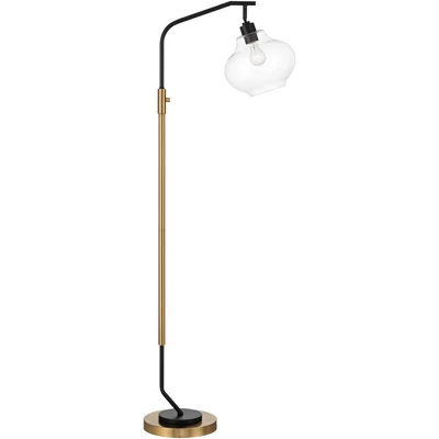 Possini Euro Design Tarrah Mid Century Modern 63" Tall Chairside Arc Floor Lamp Gold Black Metal Clear Glass Shade For Living Room House 9 Possini Euro Design Tarrah Mid Century Modern 63" Tall Chairside Arc Floor Lamp Gold Black Metal Clear Glass Shade For Living Room House - Image 7