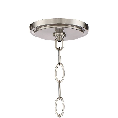 Possini Euro Design Nor Brushed Nickel Pendant Chandelier 23" Wide Modern Double White Organza Shade 6-Light Fixture For Dining Room Kitchen Island 6 Possini Euro Design Nor Brushed Nickel Pendant Chandelier 23" Wide Modern Double White Organza Shade 6-Light Fixture For Dining Room Kitchen Island - Image 4