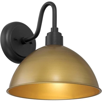 Possini Euro Design Miles 12 1/2" High Modern Industrial Outdoor Wall Light Fixture Mount Porch House Exterior Outside Weatherproof Black Gold 8 Possini Euro Design Miles 12 1/2" High Modern Industrial Outdoor Wall Light Fixture Mount Porch House Exterior Outside Weatherproof Black Gold - Image 6