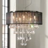Possini Euro Design Bretton Brushed Nickel Chandelier 22" Wide Modern Clear Glass Crystal Black Sheer Shade 12-Light Fixture For Dining Room Kitchen -Possini Euro Design GUEST f10ebe23 8f93 4f29 982e f1c0438fd2c5