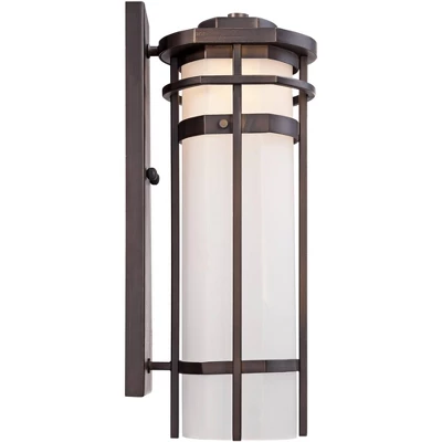 Possini Euro Design Theola Modern Outdoor Wall Light Fixture Bronze LED 16 1/4" Etched Glass Shade For Post Exterior Barn Deck House Porch Yard Patio 7 Possini Euro Design Theola Modern Outdoor Wall Light Fixture Bronze LED 16 1/4" Etched Glass Shade For Post Exterior Barn Deck House Porch Yard Patio - Image 5