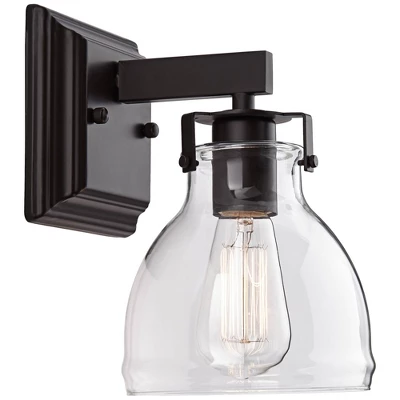 Possini Euro Design Bellis Industrial Modern Wall Light Sconce Bronze Hardwire 6" Fixture Clear Glass Shade For Bedroom Bedside Bathroom Vanity Home 7 Possini Euro Design Bellis Industrial Modern Wall Light Sconce Bronze Hardwire 6" Fixture Clear Glass Shade For Bedroom Bedside Bathroom Vanity Home - Image 5