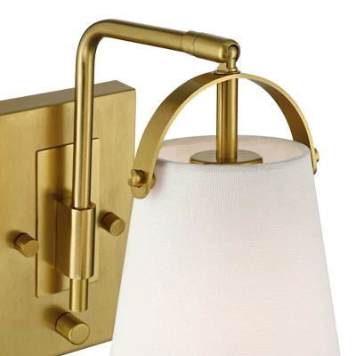 Possini Euro Design Possini Euro Erica 11" High Antique Brass Plug-In Wall Sconce 4 Possini Euro Design Possini Euro Erica 11" High Antique Brass Plug-In Wall Sconce - Image 2