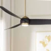 60" Possini Euro Design Stresa Modern Indoor Ceiling Fan With Dimmable LED Light Remote Control Warm Brass Matte Black For Living Room Kitchen House -Possini Euro Design GUEST f4d5502f 5a9b 4058 993e 76349dc468c3