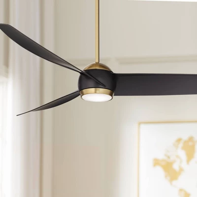 60" Possini Euro Design Stresa Modern Indoor Ceiling Fan With Dimmable LED Light Remote Control Warm Brass Matte Black For Living Room Kitchen House 3 60" Possini Euro Design Stresa Modern Indoor Ceiling Fan With Dimmable LED Light Remote Control Warm Brass Matte Black For Living Room Kitchen House