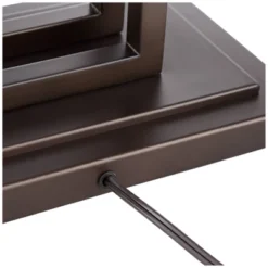 Possini Euro Design Modern Floor Lamp Double Tier 62" Tall Bronze Oat Meal Linen Rectangular Shade For Living Room Reading Bedroom Office -Possini Euro Design GUEST f508a9e8 d32b 4e53 9a7e deed83b791ac