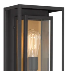 Possini Euro Design Metropolis Mid Century Modern Outdoor Wall Light Fixture Black Gold 22" Clear Glass For Post Exterior Barn Deck House Porch Yard -Possini Euro Design GUEST f53d7e4d 26fc 4115 bd1c fd2273496354