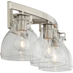 Possini Euro Design Bellis Modern Industrial Wall Light Brushed Nickel Hardwire 23 1/2" 3-Light Fixture Clear Glass For Bedroom Bathroom Vanity House 13 Possini Euro Design Bellis Modern Industrial Wall Light Brushed Nickel Hardwire 23 1/2" 3-Light Fixture Clear Glass For Bedroom Bathroom Vanity House -Possini Euro Design GUEST f5c18919 9b34 47ba 82d6 62051b9e8fb1