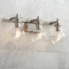 Possini Euro Design Modern Wall Light Brushed Nickel Hardwired 21" Wide 3-Light Fixture Clear Glass Globe Bathroom Vanity Mirror -Possini Euro Design GUEST f6e6c62a e49c 4cad 9780 1287638b585f
