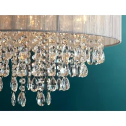 Possini Euro Design Jolie Chrome Chandelier Lighting 20" Wide Modern Crystal Silver Fabric Shade 7-Light Fixture For Dining Room House Kitchen Island -Possini Euro Design GUEST f80f3409 3b81 4e99 9dcb b5a25972f185