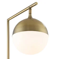 Possini Euro Design Luna Mid Century Desk Table Lamp 26 1/2" High Brass Metal With USB Charging Port Opal Glass Shade For Bedroom Living Room Bedside -Possini Euro Design GUEST f89c53b2 207d 4ba2 ab11 a162f05052a5