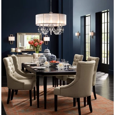 Possini Euro Design Modena Modern Wall Light Sconces Set Of 2 French Brass Hardwire 9 1/2" Fixture Off White Faux Silk Shade For Bedroom Bathroom Home 9 Possini Euro Design Modena Modern Wall Light Sconces Set Of 2 French Brass Hardwire 9 1/2" Fixture Off White Faux Silk Shade For Bedroom Bathroom Home - Image 7