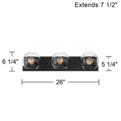 Possini Euro Design Possini Euro Michaelis 26" Wide Black 3-Light Bath Light -Possini Euro Design GUEST f90f6092 7778 445e 8c20 d142a2b182f9