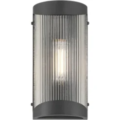 Possini Euro Design Possini Euro August 11" High Textured Black Outdoor Wall Light -Possini Euro Design GUEST fa52315c 5e7a 4fcc bbf2 0f26e67dbad4