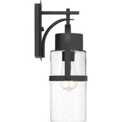 Possini Euro Design Caramela 16" High Modern Outdoor Wall Light Fixture Mount Porch House Exterior Outside Weatherproof Black Metal Clear Glass Shade -Possini Euro Design GUEST fad8f498 bcdd 44ee 99de 35b19ff3b45e