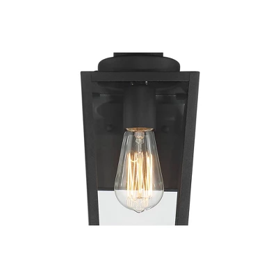 Possini Euro Design Ackerly Modern Outdoor Wall Light Fixtures Set Of 2 Textured Black Lantern Frame 14" Clear Glass For Post Exterior 10 Possini Euro Design Ackerly Modern Outdoor Wall Light Fixtures Set Of 2 Textured Black Lantern Frame 14" Clear Glass For Post Exterior - Image 8