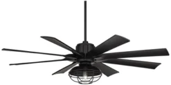 60" Possini Euro Design Defender Modern Industrial Indoor Outdoor Ceiling Fan LED Light Remote Matte Black Damp Rated Patio House -Possini Euro Design GUEST fb03c4bd 23f5 4c4f 85fa fc1db39e7a78