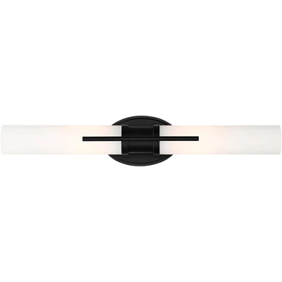 Possini Euro Design Abron Industrial Modern Wall Light Black Hardwire 24" Light Bar LED Fixture Frosted Glass For Bedroom Bathroom Vanity Living Room 6 Possini Euro Design Abron Industrial Modern Wall Light Black Hardwire 24" Light Bar LED Fixture Frosted Glass For Bedroom Bathroom Vanity Living Room - Image 4