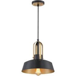 Possini Euro Design Black Warm Brass Mini Pendant Lighting Fixture 12" Wide Farmhouse Rustic For Dining Room House Home Kitchen Island High Ceilings -Possini Euro Design GUEST fcdf48d7 6bba 42be b54f abaacbbe4e15