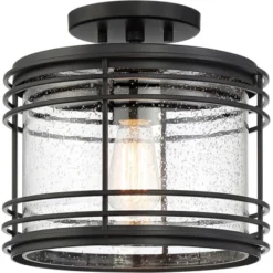Possini Euro Design Modern Semi Flush Mount Outdoor Ceiling Light Fixture Black Geometric 11" Clear Seedy Glass For Exterior House Porch Patio Deck 12 Possini Euro Design Modern Semi Flush Mount Outdoor Ceiling Light Fixture Black Geometric 11" Clear Seedy Glass For Exterior House Porch Patio Deck -Possini Euro Design GUEST fce04939 7e83 4eb6 b6f7 bb35956ecf8f