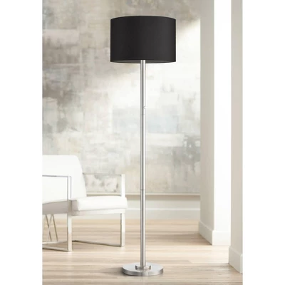 Possini Euro Design Meridian Modern 72" Tall Floor Lamp Brushed Nickel Metal Light Blaster LED Black Drum Shade For Living Room Bedroom 3 Possini Euro Design Meridian Modern 72" Tall Floor Lamp Brushed Nickel Metal Light Blaster LED Black Drum Shade For Living Room Bedroom