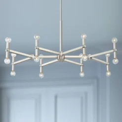 Possini Euro Design 19 Possini Euro Design Marya Brushed Nickel Chandelier 37 3/4" Wide Modern 16-Light Fixture For Dining Room House Foyer Kitchen Island Entryway Bedroom