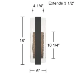 Possini Euro Design Possini Euro Cascadia 18"H Black Piastra Glass LED Outdoor Wall Light 12 Possini Euro Design Possini Euro Cascadia 18"H Black Piastra Glass LED Outdoor Wall Light -Possini Euro Design GUEST fe48bd2c 35cf 4465 9452 51aa8ffa26e2
