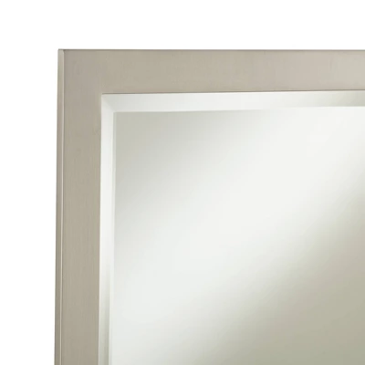 Possini Euro Design Metzeo Rectangular Vanity Wall Mirror Modern Beveled Glass Brushed Nickel Metal Frame 33" Wide For Bathroom Bedroom Home Entryway 4 Possini Euro Design Metzeo Rectangular Vanity Wall Mirror Modern Beveled Glass Brushed Nickel Metal Frame 33" Wide For Bathroom Bedroom Home Entryway - Image 2